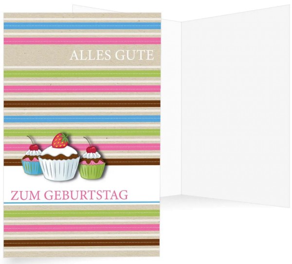 Geburtstags Gl Ckwunschkarte S E Momente Mit Leckeren Cupcakes