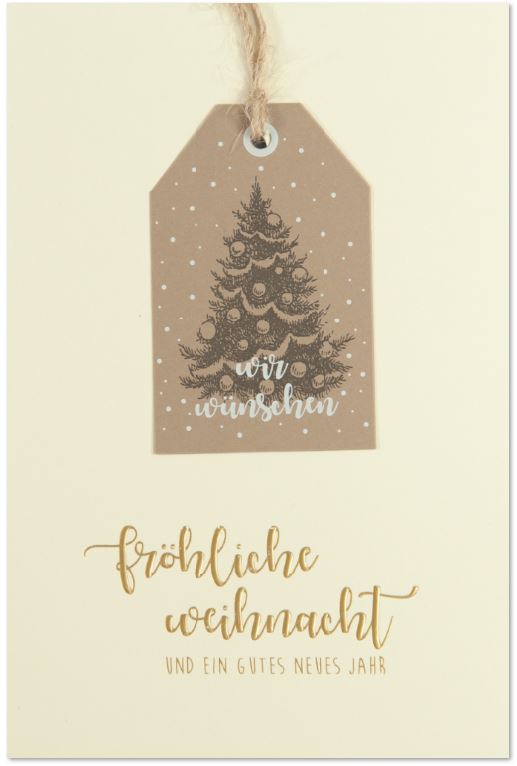 Cremefarbene Weihnachtskarte mit Gutem Zweck: Deutsche Alzheimer Gesellschaft