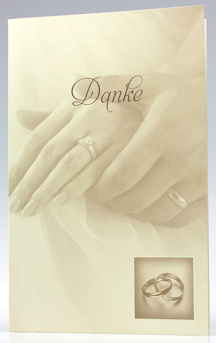 Dankkarte Hände und Eheringe creme pr8722372