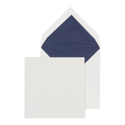 Briefumschlag 17x16,7 cm Büttenpapier creme (mit blauem Futter) mit Nassklebung