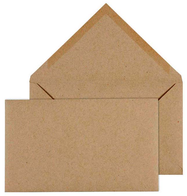 Briefumschlag 12x18 cm Muskat new brown recycling Kraftpapier mit Nassklebung