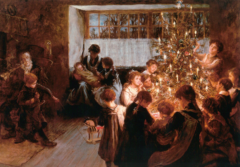 Weihnachtskarte "Der Weihnachtsbaum" von Albert Chevalier Taylor