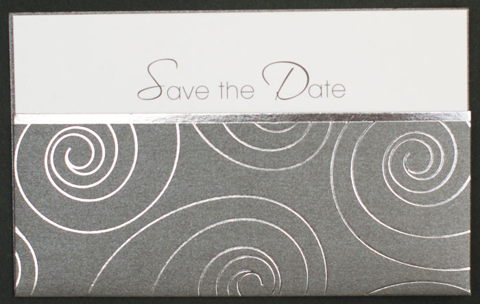 Save-the-Date-Karte anthrazit metallic Silberfolie fc551381s