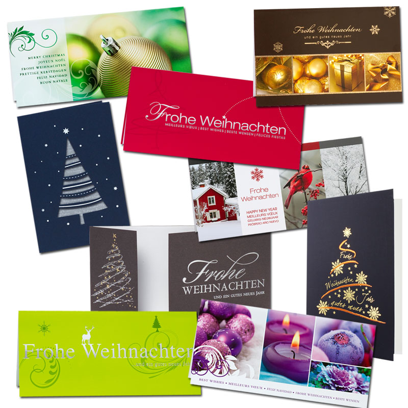 Set mit 10 unterschiedlichen Weihnachtskarten