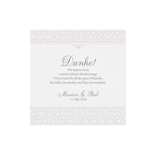 Dankkarte / Save the Date Karte creme mit Ornament