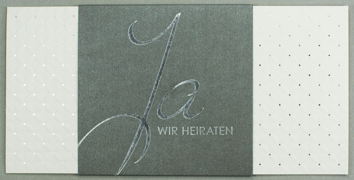 Hochzeitskarte Ja wir heiraten silbergrau metallic ba723075