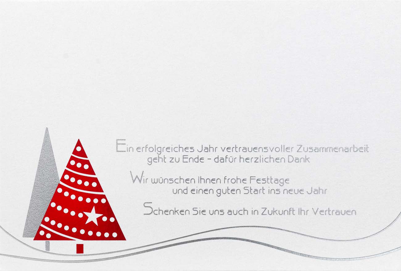 Geschäftliche Spendenkarte mit Firmenweihnachtsgrüßen und gutem Zweck zugunsten: CARE