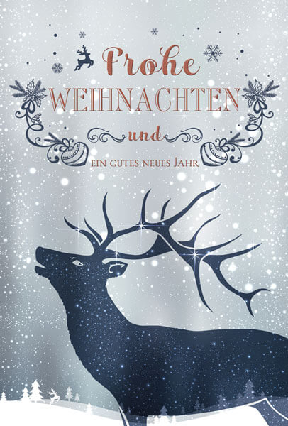 Festtagskarte mit Rentier