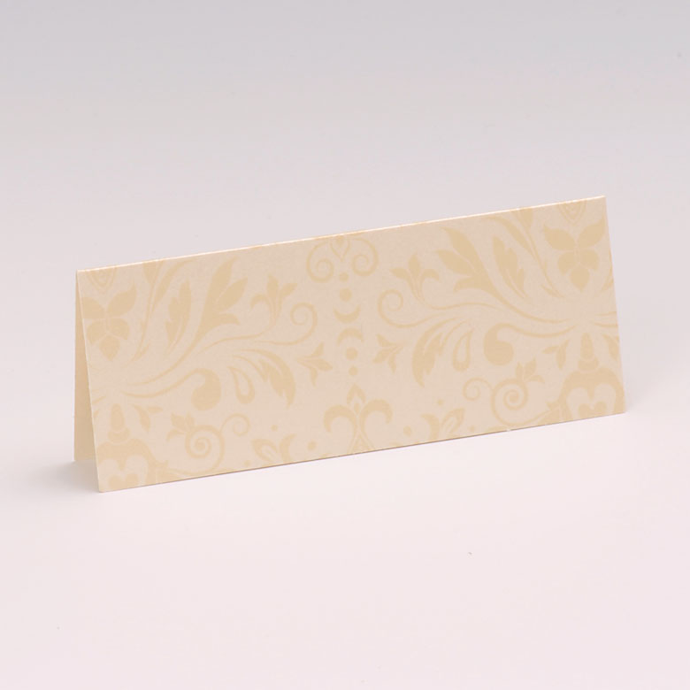 Namenkarte / Tischkarte creme mit Ornamentdruck