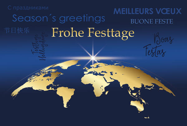 Festtagskarte mit Weltkarte