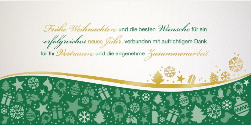 Weihnachtskarte in creme und grün mit Spendenanteil zugunsten Make a Wish e.V.