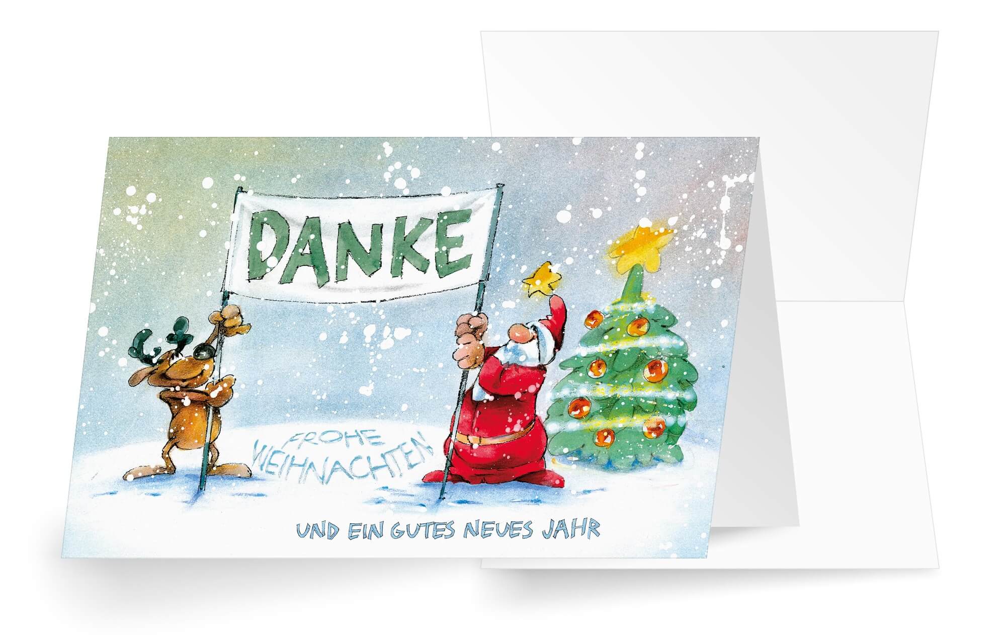 Lustige Weihnachts-Dankeskarte mit Spendenanteil für Ärzte ohne Grenzen