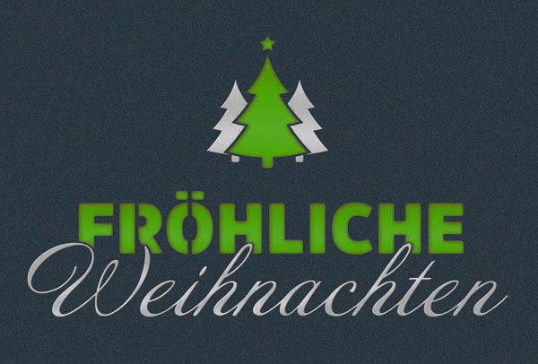 Weihnachtskarte: Fröhliche Weihnachten - Einleger grün