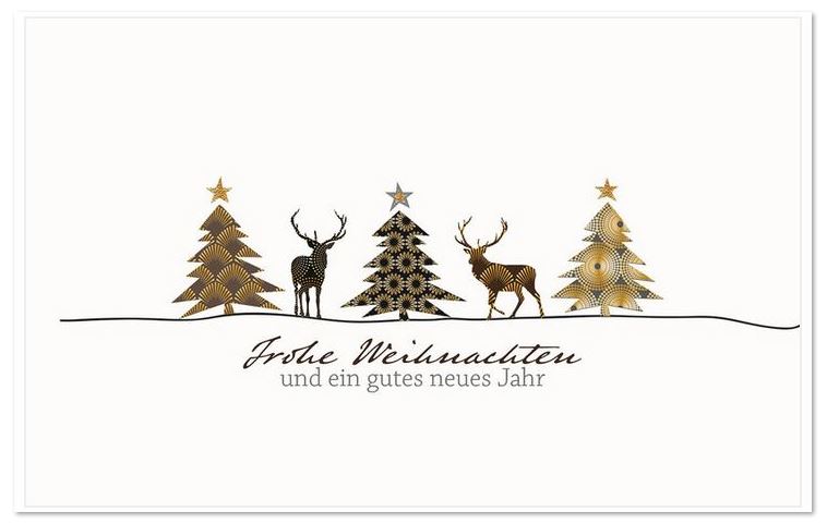 Weiße Weihnachtsgrußkarte mit "Frohe Weihnachten und ein gutes neues Jahr"