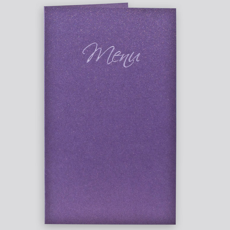 Menükarte bk446 violett metallic + flieder Einlegeblatt