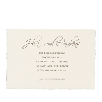 Blankokarte bm303051+93051 13,5x9,2 cm creme - Beispiel Hochzeitsparty