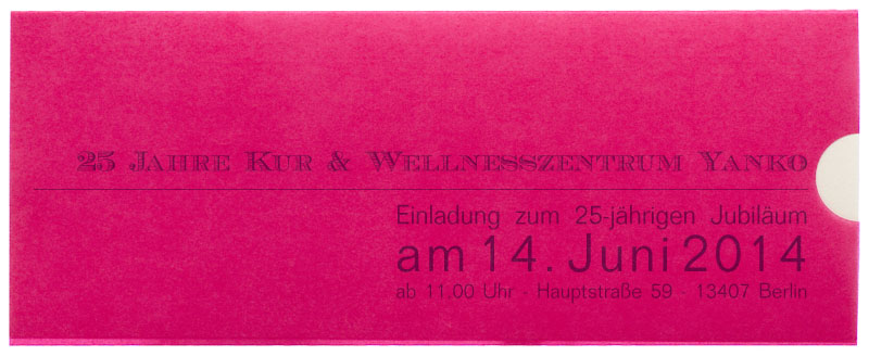 Blankokarte 21x8 cm Schiebekarte pink Transparentpapier - Beispiel Jubiläum