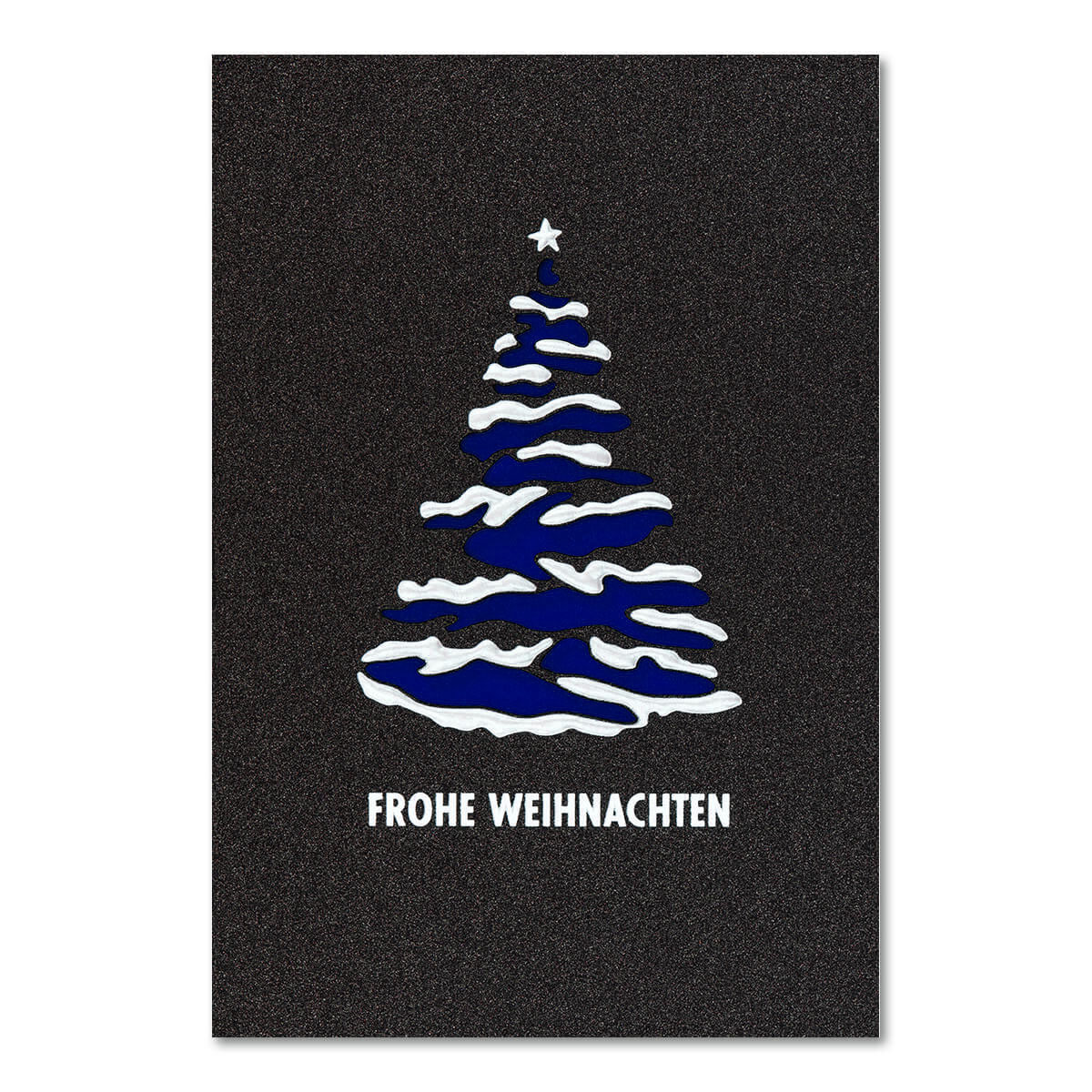 Weihnachtskarte mit Weihnachtsbaum - Einleger dunkelblau