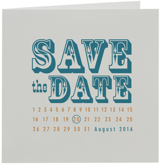 Blankokarte 14,8x14,8 cm quadratisch hochglänzend weiß - Beispiel Save the Date