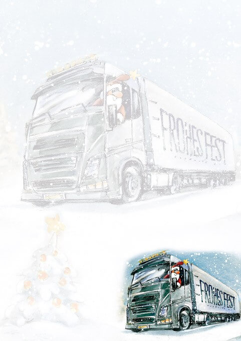 Branchen-Weihnachtsbrief mit Gruß "Frohes Fest" für Spedition und Transportunternehmen