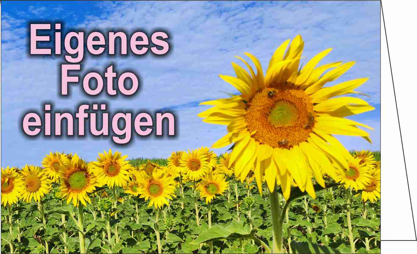 Trauer Erinnerungsbildchen Klappkarte, mit eigenem Motiv-Fotodruck im Querformat