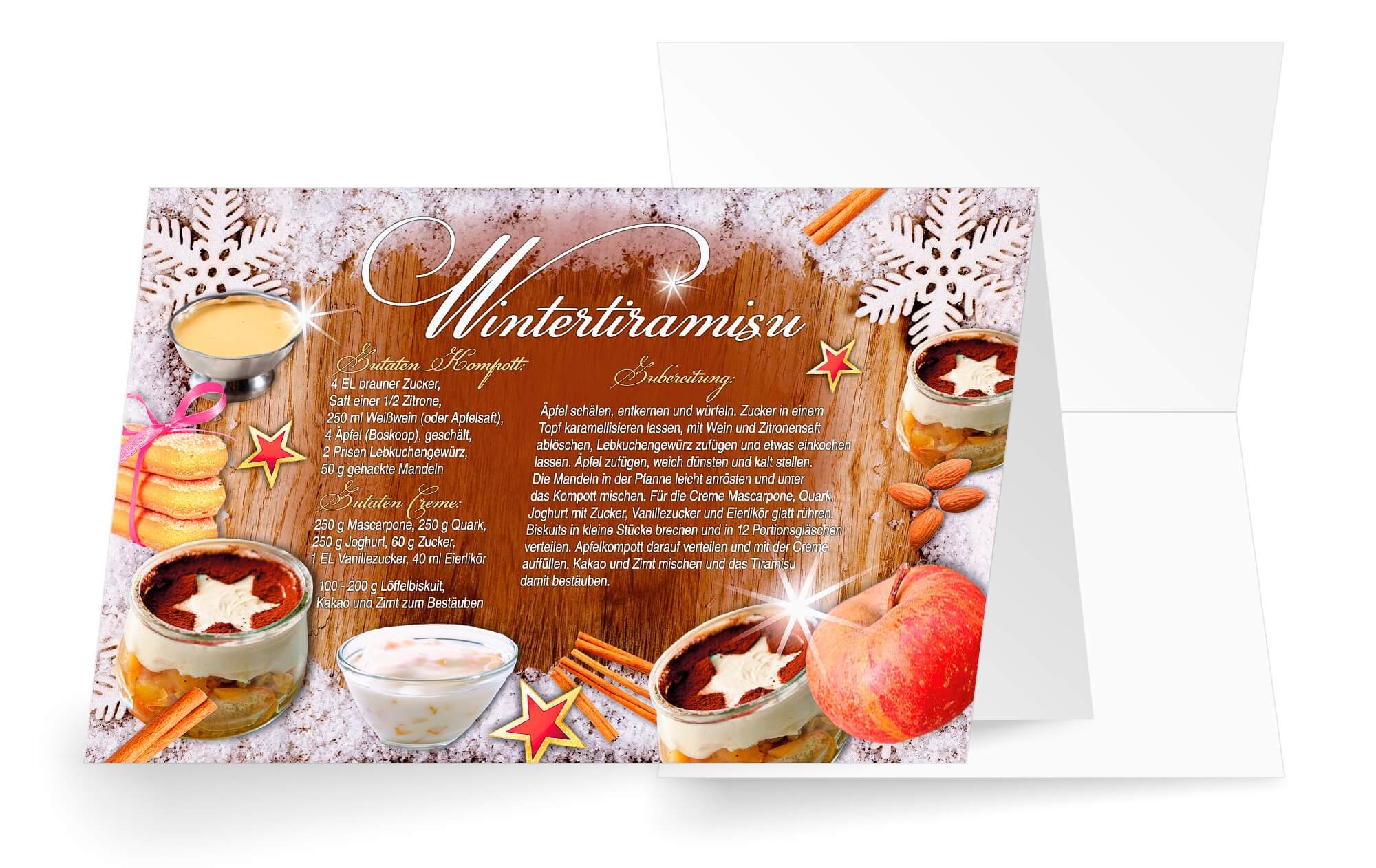 Duft-Weihnachtskarte mit Zimtnote und Rezept für ein tolles Wintertiramisu