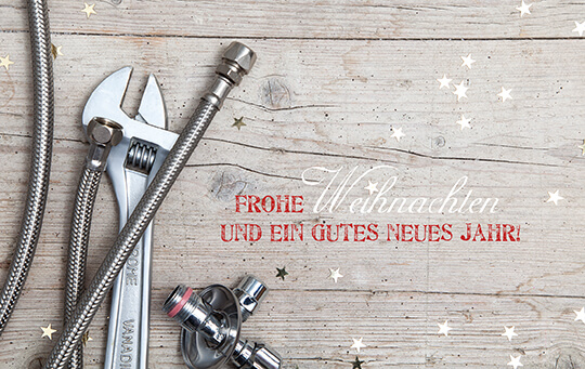 Branchenweihnachtskarte für Sanitär, Heizung, Metallbau und sonstige Handwerksbetriebe