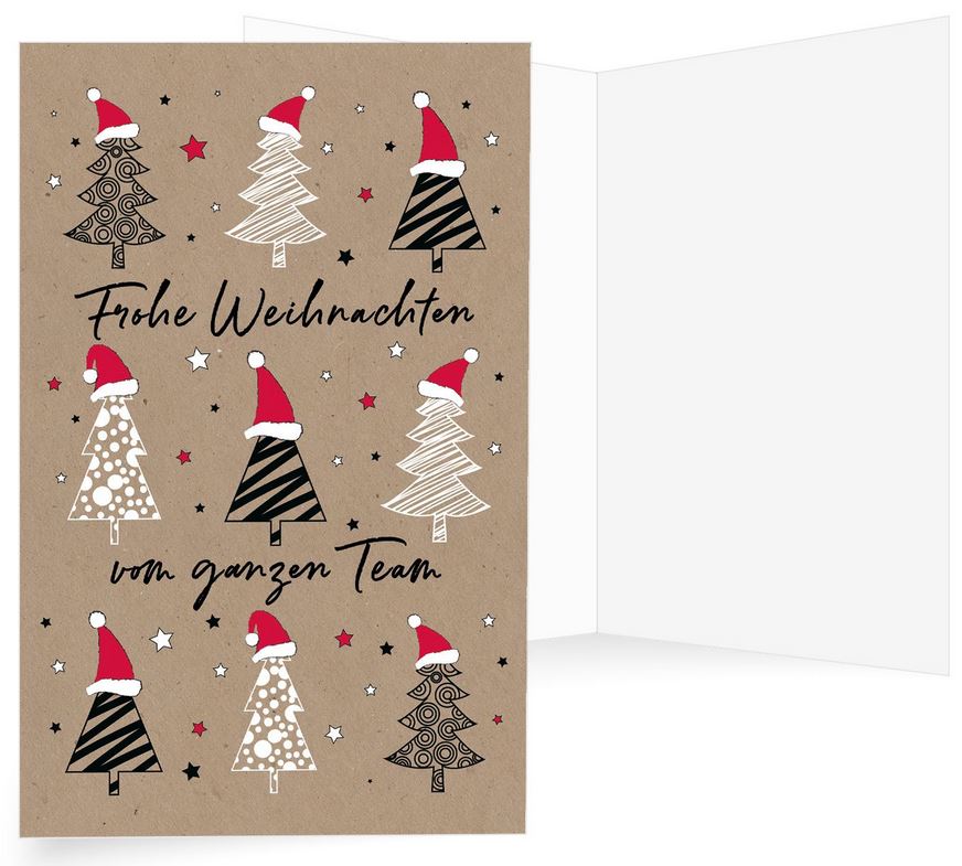 Team-Weihnachtskarte im lustigen Design mit Spenden zugunsten Ärzte ohne Grenzen