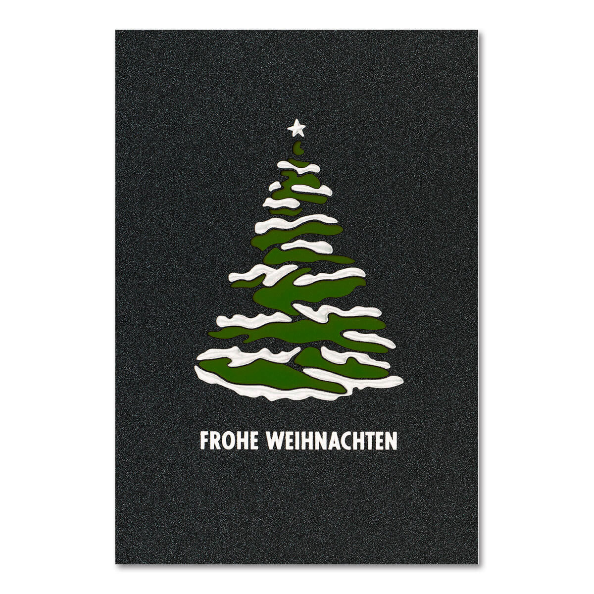 Weihnachtskarte mit Weihnachtsbaum - Einleger dunkelgrün