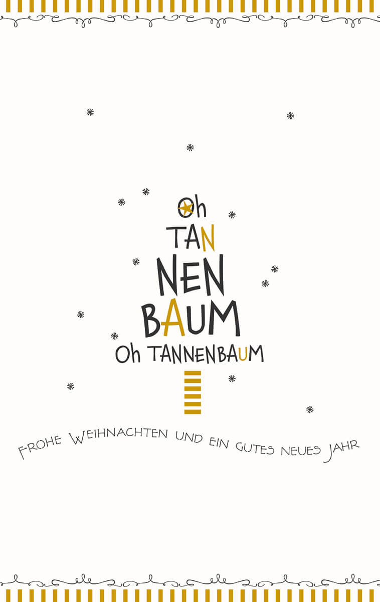 Fröhliche Weihnachtsgrußkarte "Oh Tannenbaum, Oh Tannenbaum" mit Weihnachtsgruß