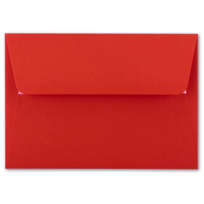 Zugeklappter Briefumschlag B6 17,6 x 12,5 cm in rot mit Haftklebung