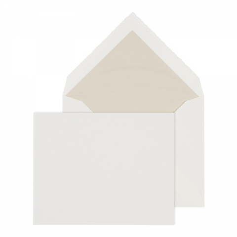 Briefumschlag 16,5x20,7 cm Büttenpapier creme (mit beigefarbenem Futter) mit Nassklebung