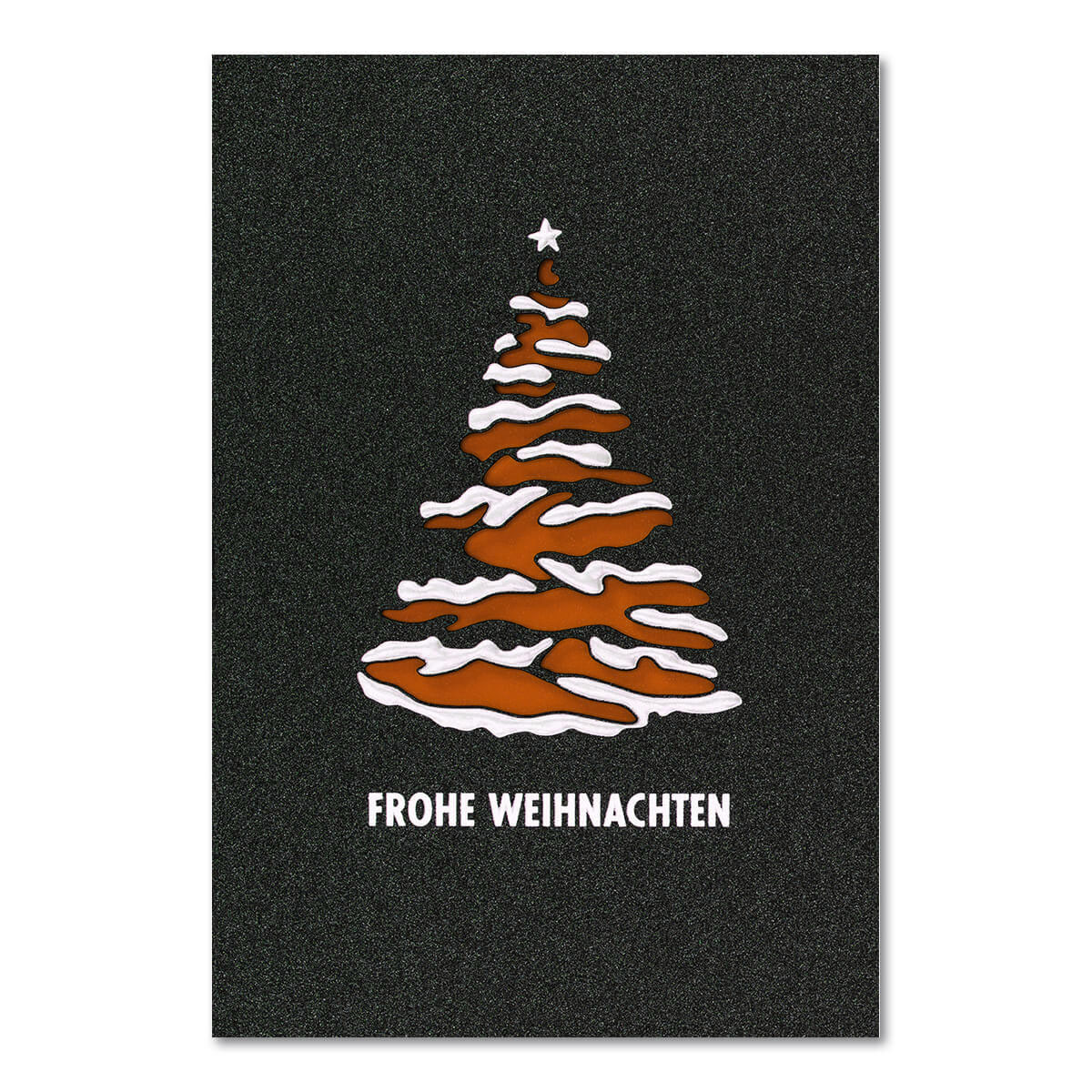 Weihnachtskarte mit Weihnachtsbaum - Einleger kupferfarben