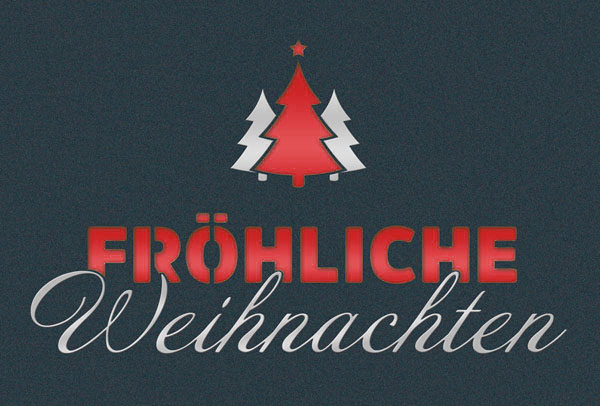 Weihnachtskarte: Fröhliche Weihnachten - Einleger rot