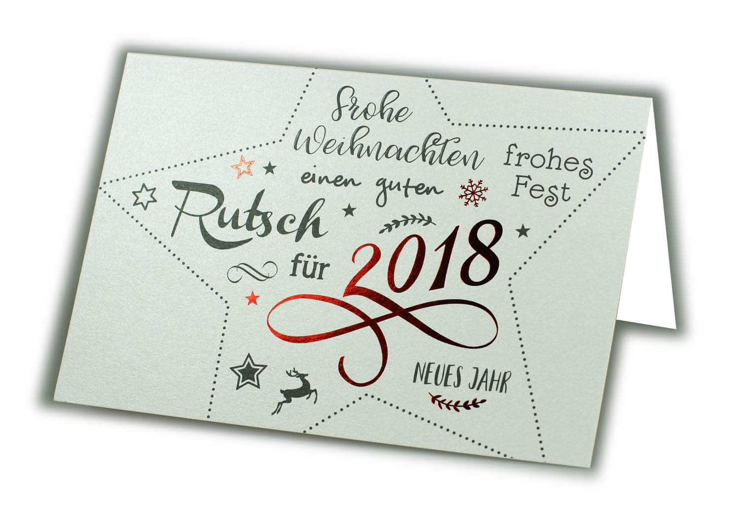 Perlmuttfarbene Spendenkarte mit Jahreszahl 2018 zugunsten Make a Wish Deutschland e.V.