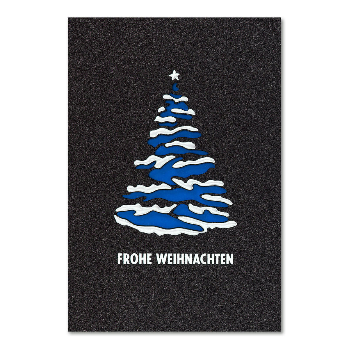 Weihnachtskarte mit Weihnachtsbaum - Einleger blau