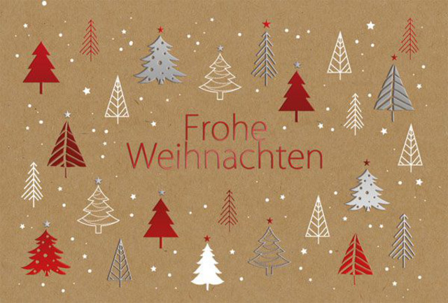 Naturbraune Weihnachtskarte mit Spendenanteil für das Deutsche Kinderhilfswerk e.V.