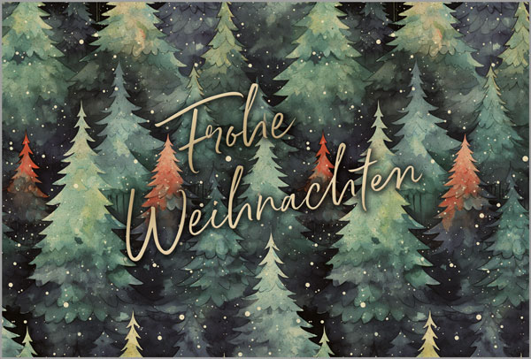 Samtig weiche Weihnachtskarte mit Soft-Touch Oberfläche und Goldfolienprägung, inkl. Einleger