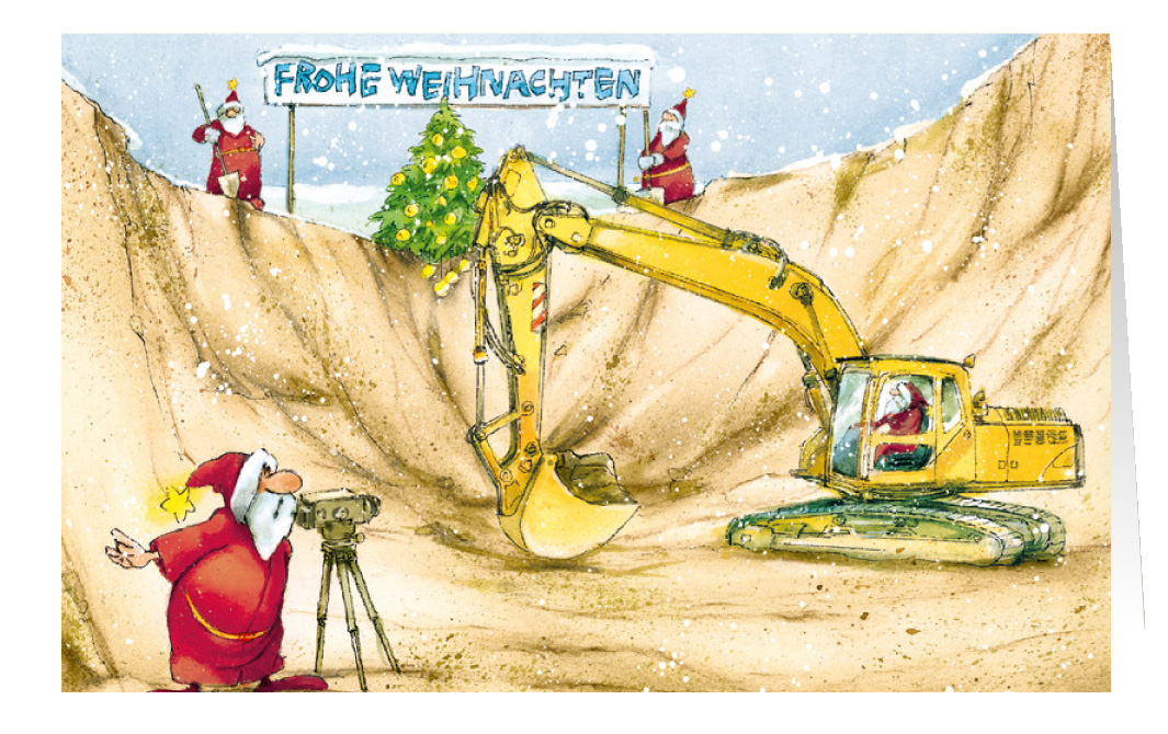 Weihnachtskarte Branchenkarte Tiefbau Bauunternehmen Frohe Weihnachten