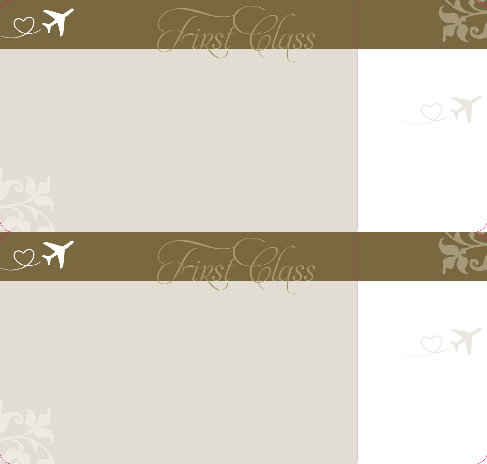 Hochzeitskarte Flugticket - Boarding Pass - Einladungskarte