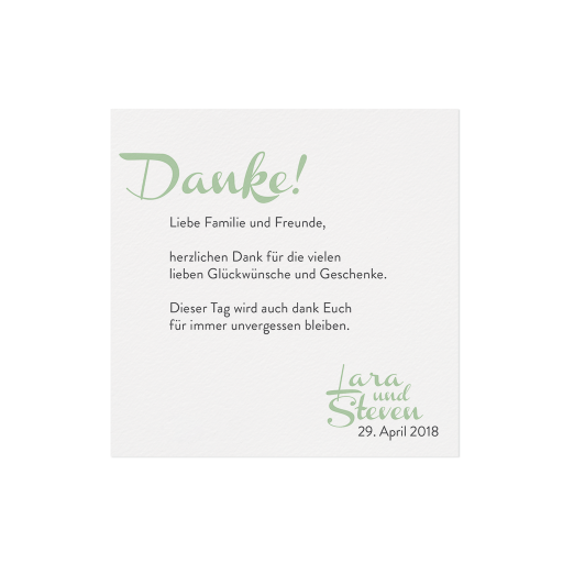 Dankkarte / Save the Date Karte creme blanko