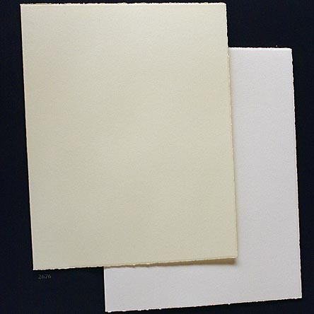 Blankokarte 15,8x20 cm, beige mit Büttenrandprägung