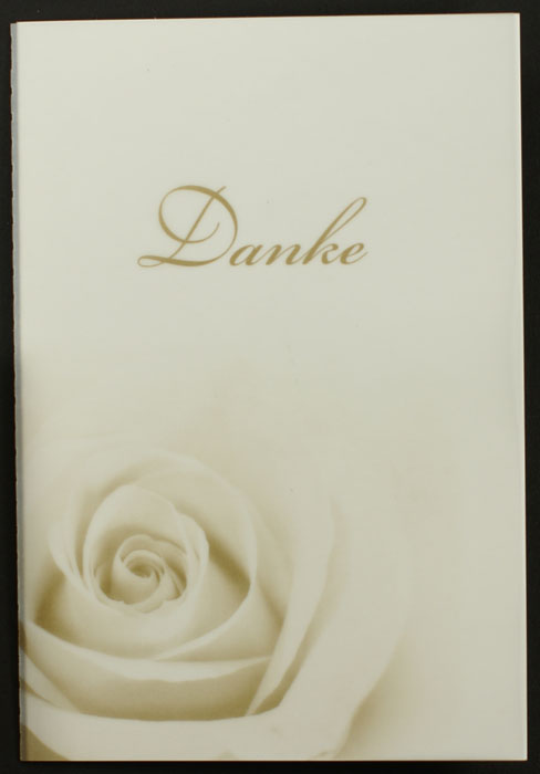 Dankkarte Rosenblüte naturweiß metallic pr18328