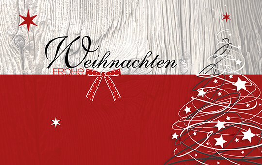 Weihnachtskarte zugunsten der Deutschen Kinderkrebs-Stiftung mit rustikaler Holzoptik