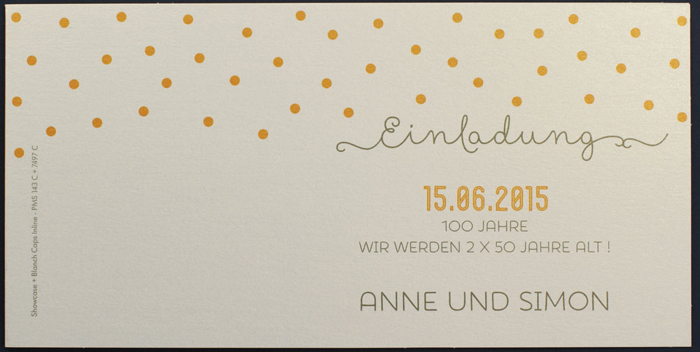 Blankokarte / Einladungskarte 21x10,5 cm weißgold metallic Din lang