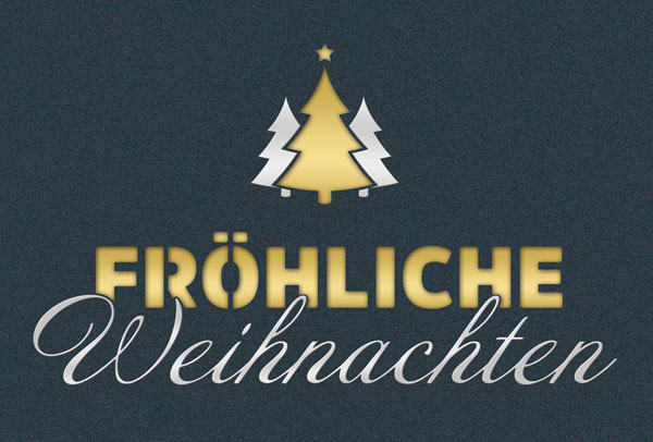 Weihnachtskarte: Fröhliche Weihnachten - Einleger gold