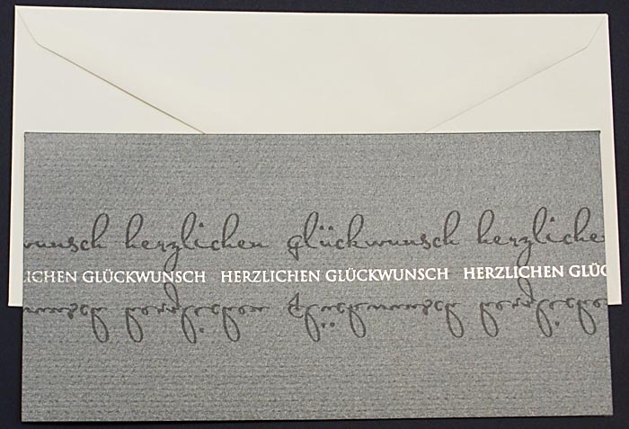 Glückwunschkarte FZA1912 antrazitgrau Metallic mit Silberfolienprägung