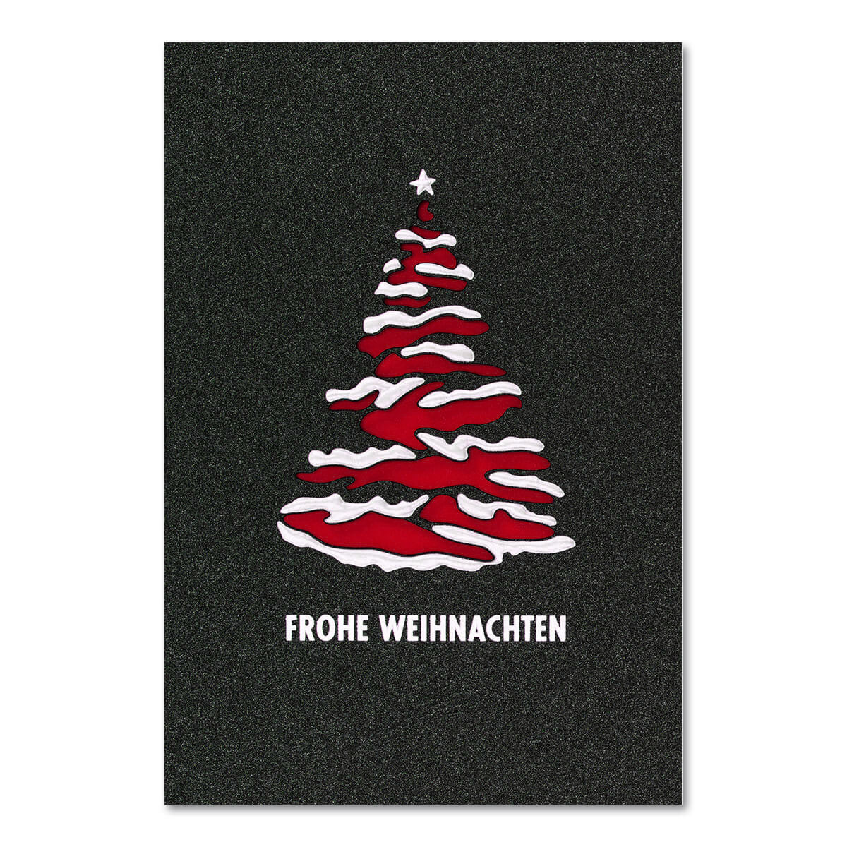 Weihnachtskarte mit Weihnachtsbaum - Einleger rot