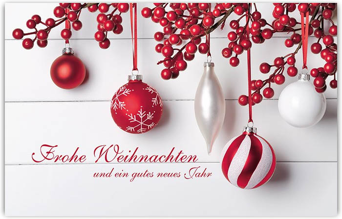 Klassische Weihnachtskarte rot und weiß mit gutem Zweck für Ärzte ohne Grenzen 