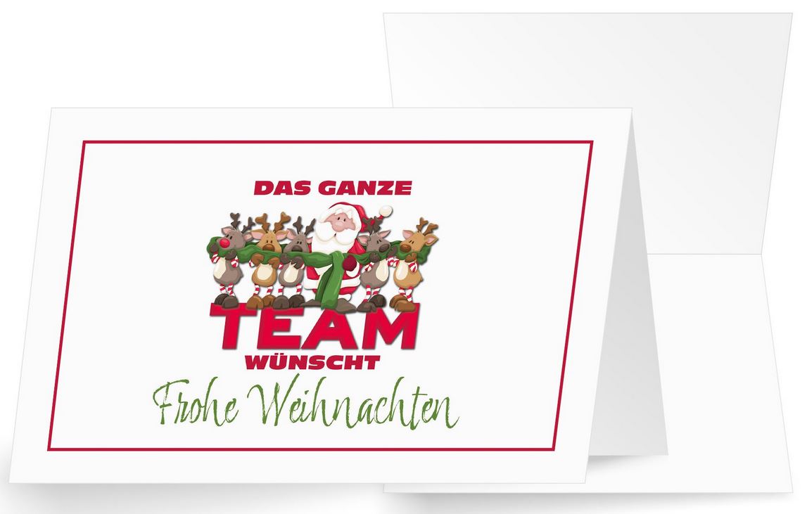 Humorvoller Firmenweihnachtsgruß mit Grüßen vom ganzen Team und Spende für Ärzte ohne Grenzen